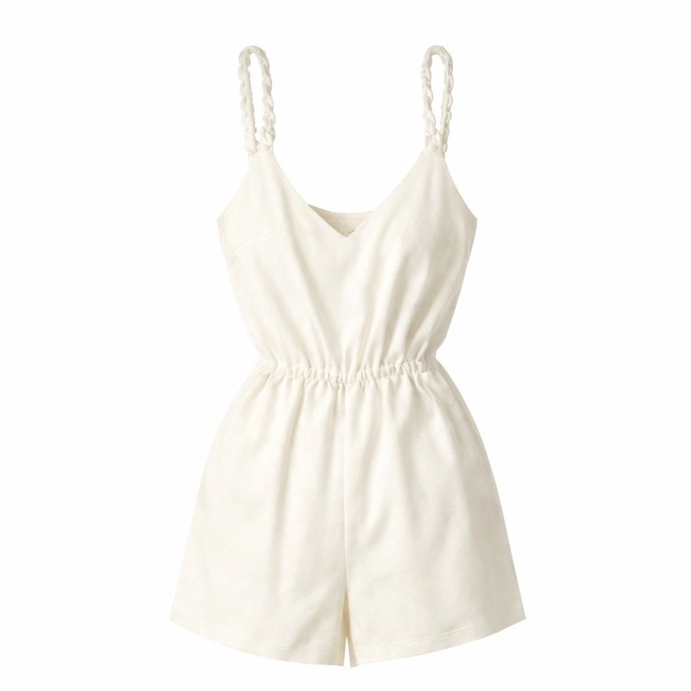 Wilfred Women’s White Ruched Waist Sleeveless Romper Size Xs